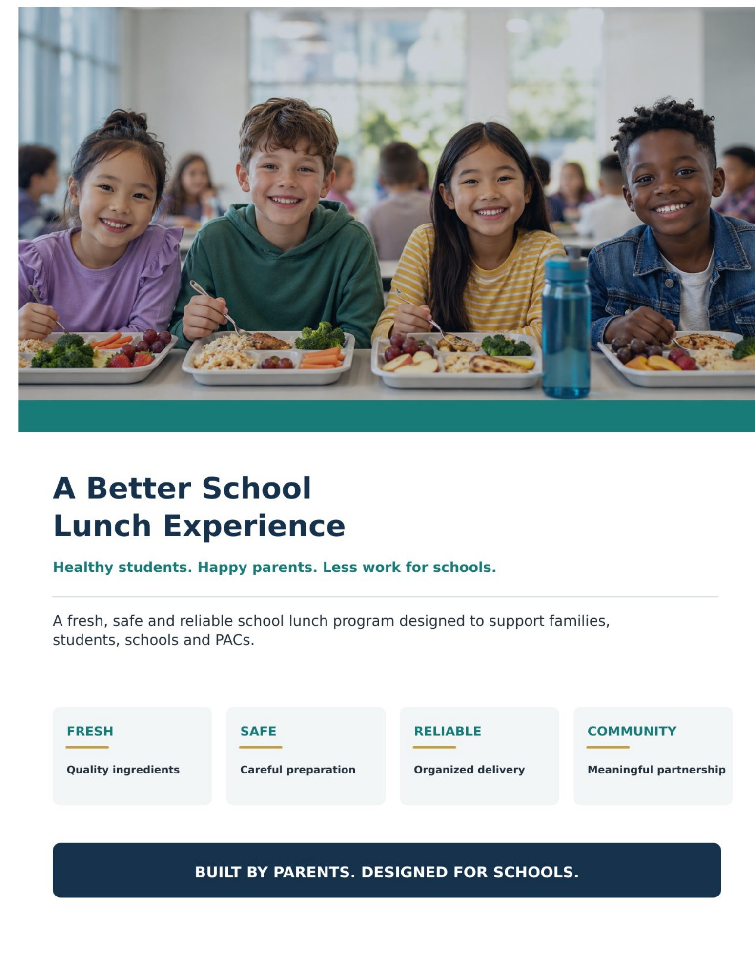 A Better School Lunch Experience overview